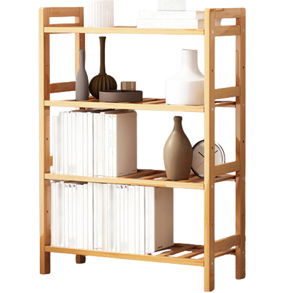 Etagere Bookcase Bamboo Open Back Shelf Bookcase for Study Room