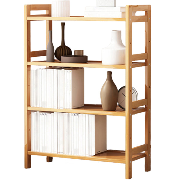 Etagere Bookcase Bamboo Open Back Shelf Bookcase for Study Room