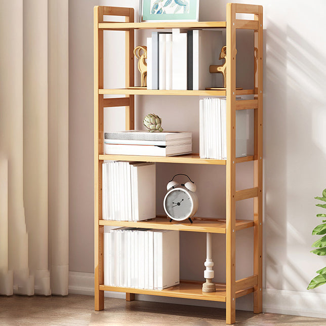 Etagere Bookcase Bamboo Open Back Shelf Bookcase for Study Room