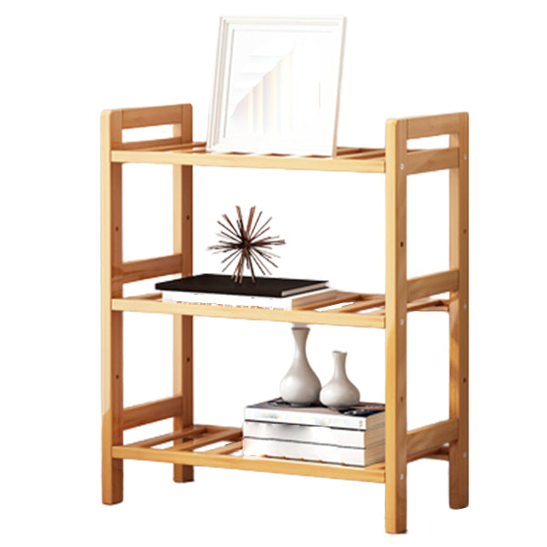 Etagere Bookcase Bamboo Open Back Shelf Bookcase for Study Room