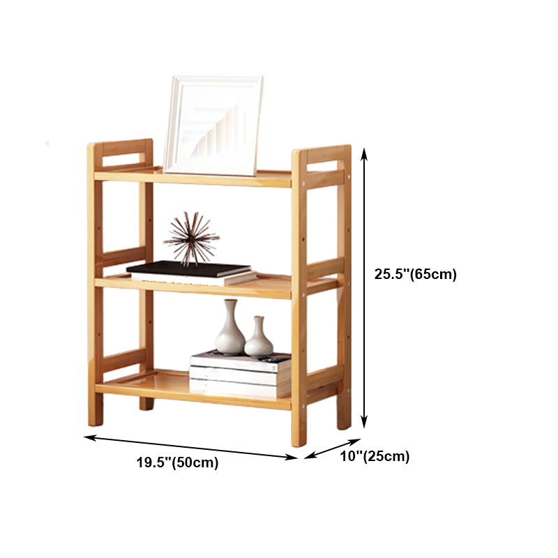 Etagere Bookcase Bamboo Open Back Shelf Bookcase for Study Room