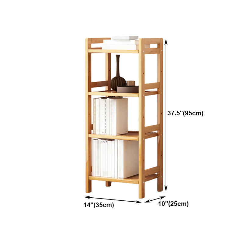 Etagere Bookcase Bamboo Open Back Shelf Bookcase for Study Room