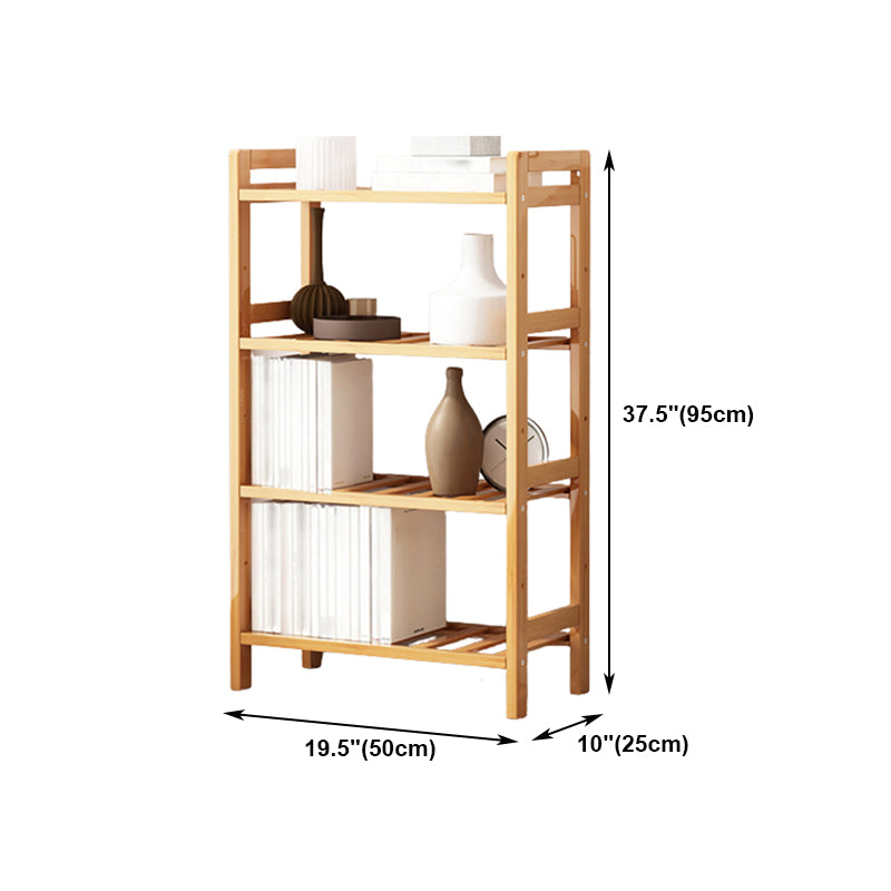 Etagere Bookcase Bamboo Open Back Shelf Bookcase for Study Room