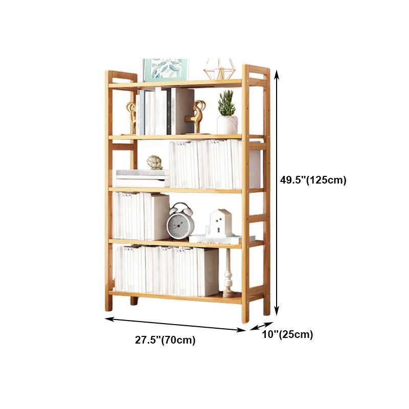 Etagere Bookcase Bamboo Open Back Shelf Bookcase for Study Room