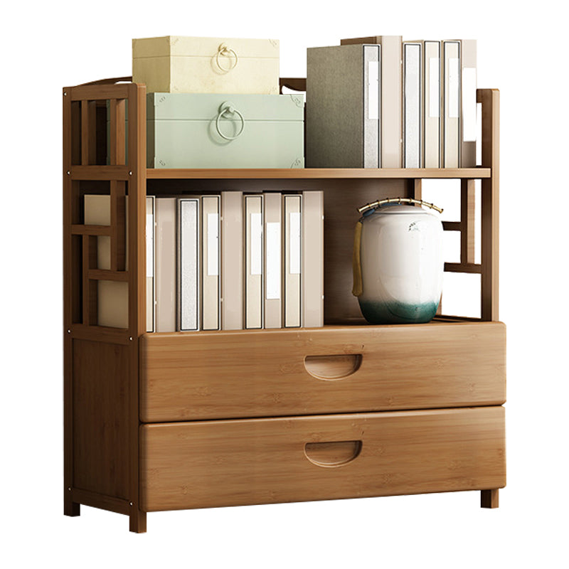 Brown Color Modern Style Bookshelf Closed Back Wood Bookcase