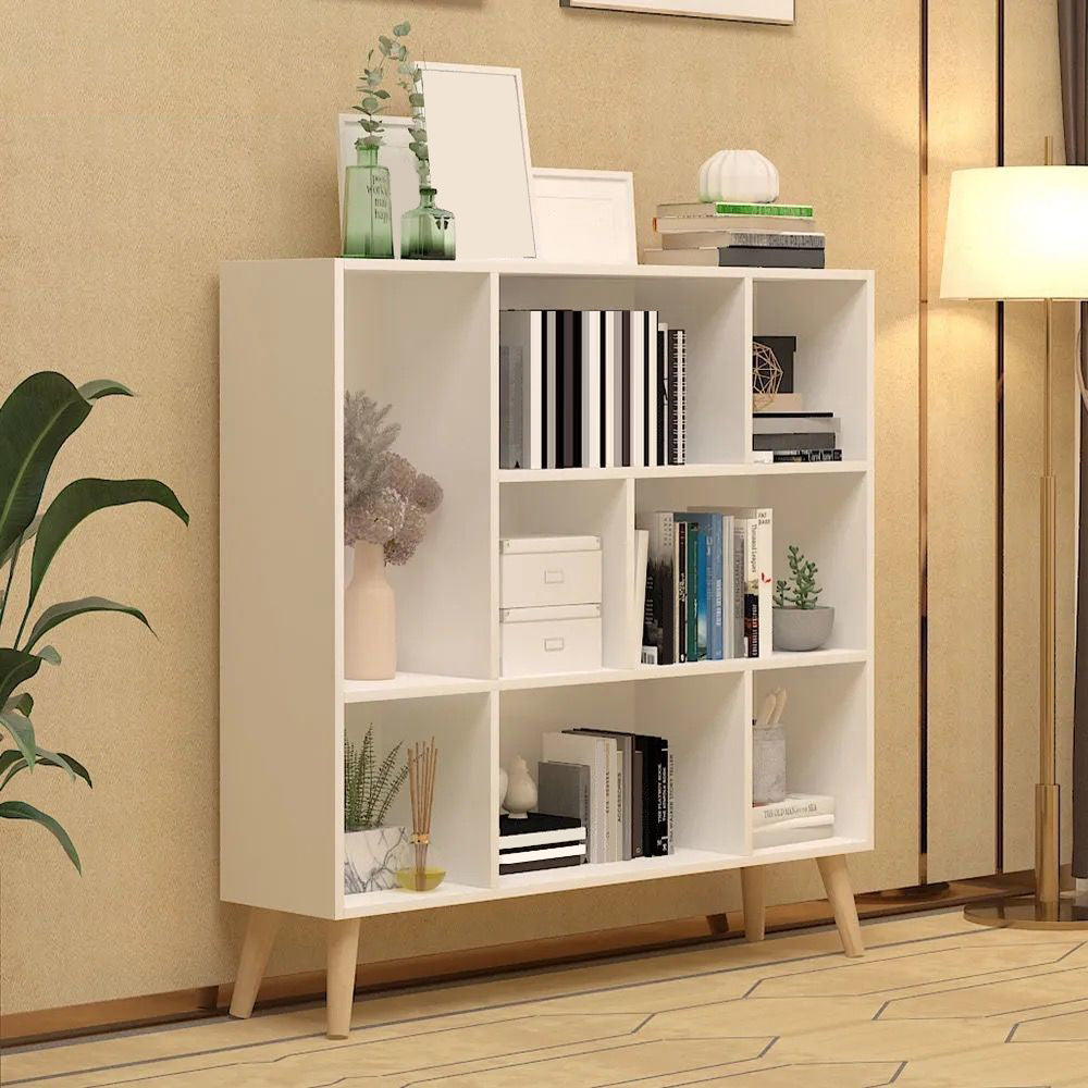Engineered Wood Shelf Bookcase Closed Back Bookshelf for Study Room