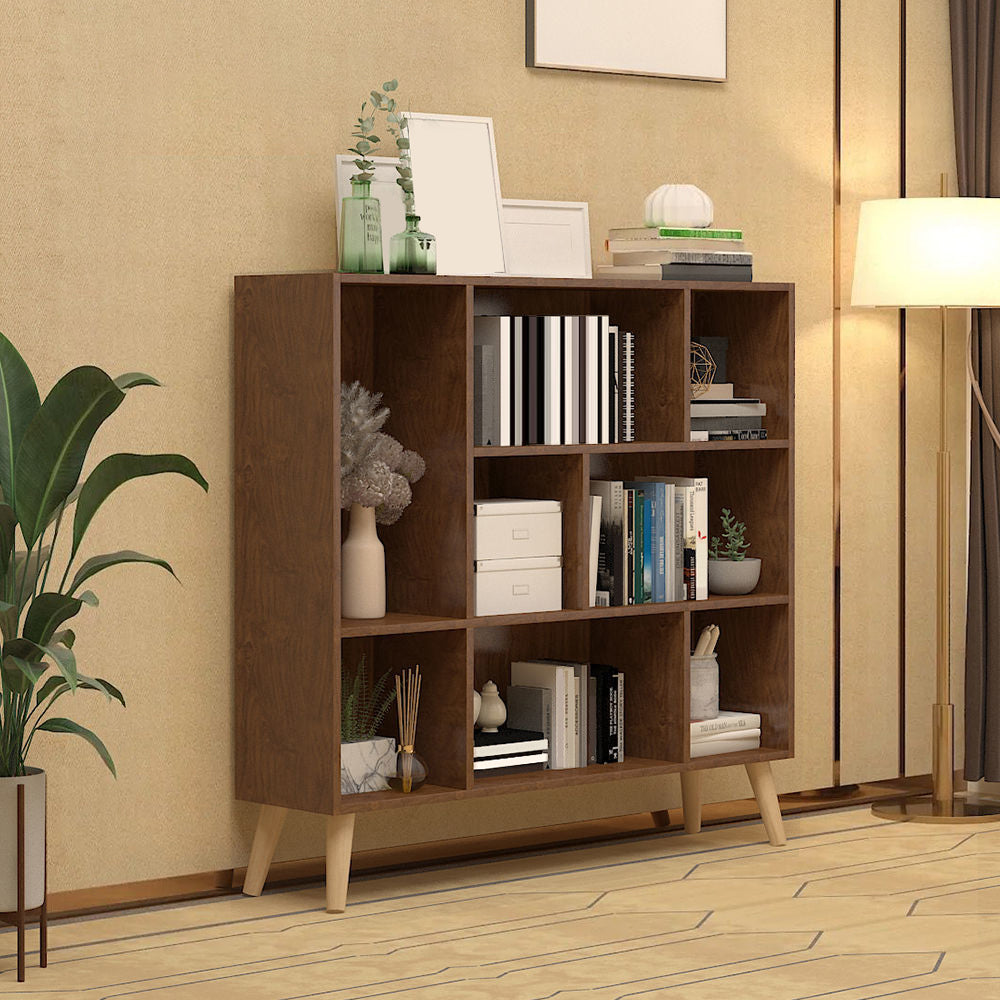 Engineered Wood Shelf Bookcase Closed Back Bookshelf for Study Room
