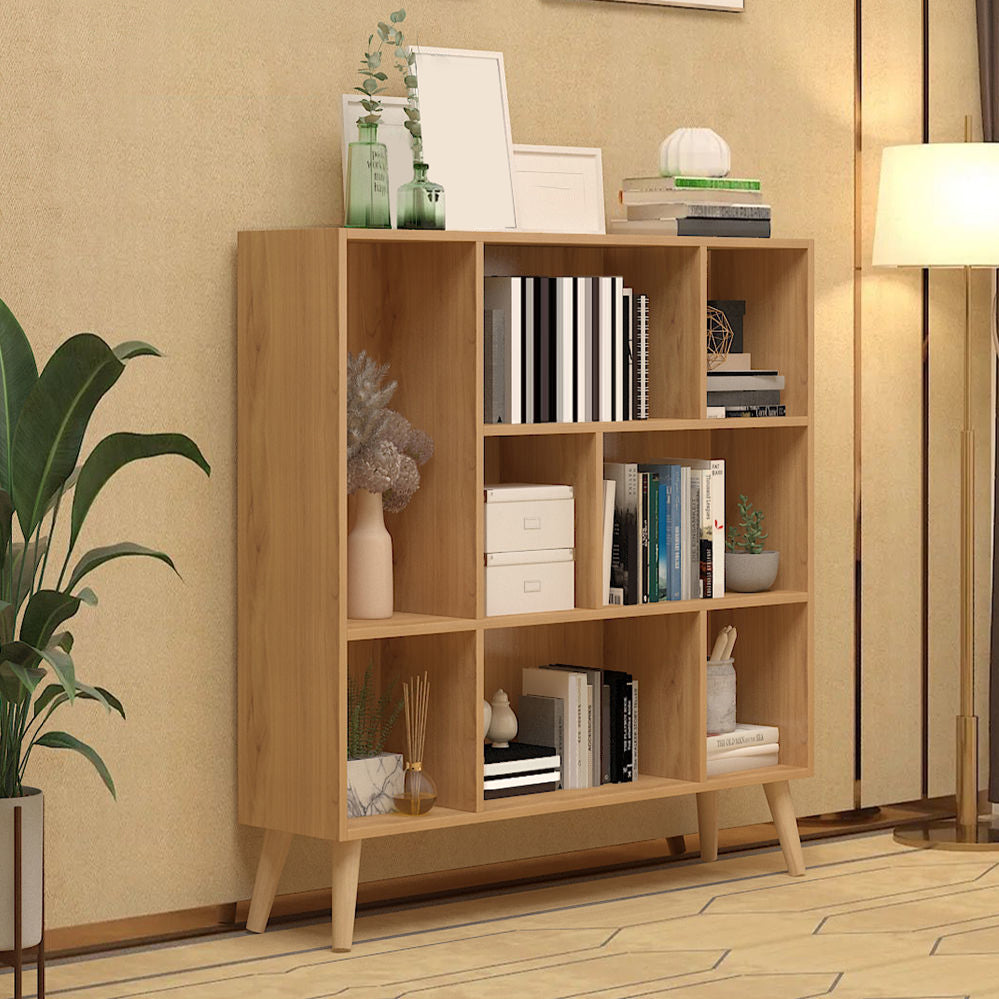 Engineered Wood Shelf Bookcase Closed Back Bookshelf for Study Room