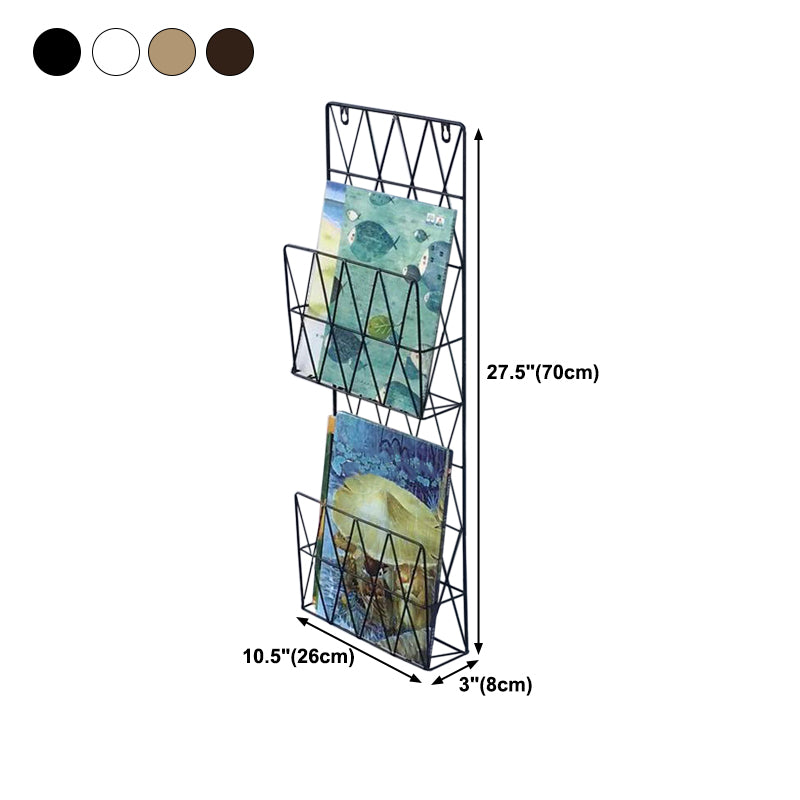 Wall Mounted Bookshelf Contemporary Style Bookcase for Home Study Room