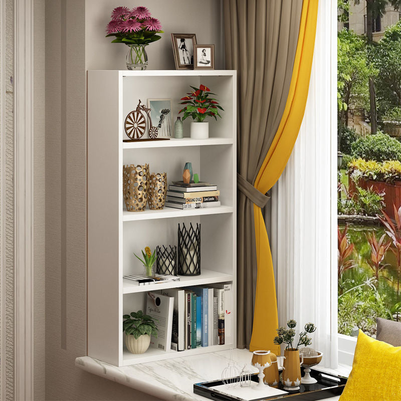 Modern Style Bookshelf Closed Back Wood Bookcase for Home Office