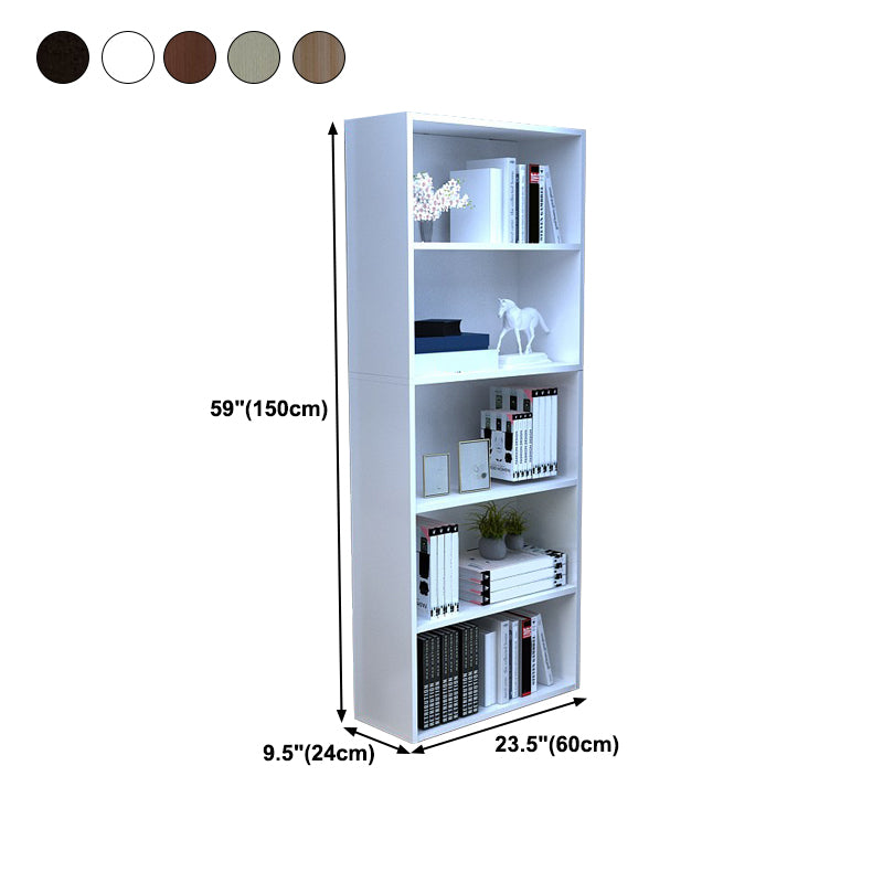 Modern Style Bookshelf Closed Back Wood Bookcase for Home Office