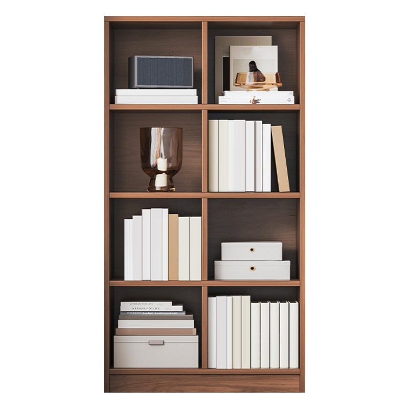 Brown Modern Style Bookshelf Closed Back Wood Bookcase for Home