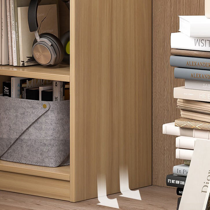 Brown Modern Style Bookshelf Closed Back Wood Bookcase for Home