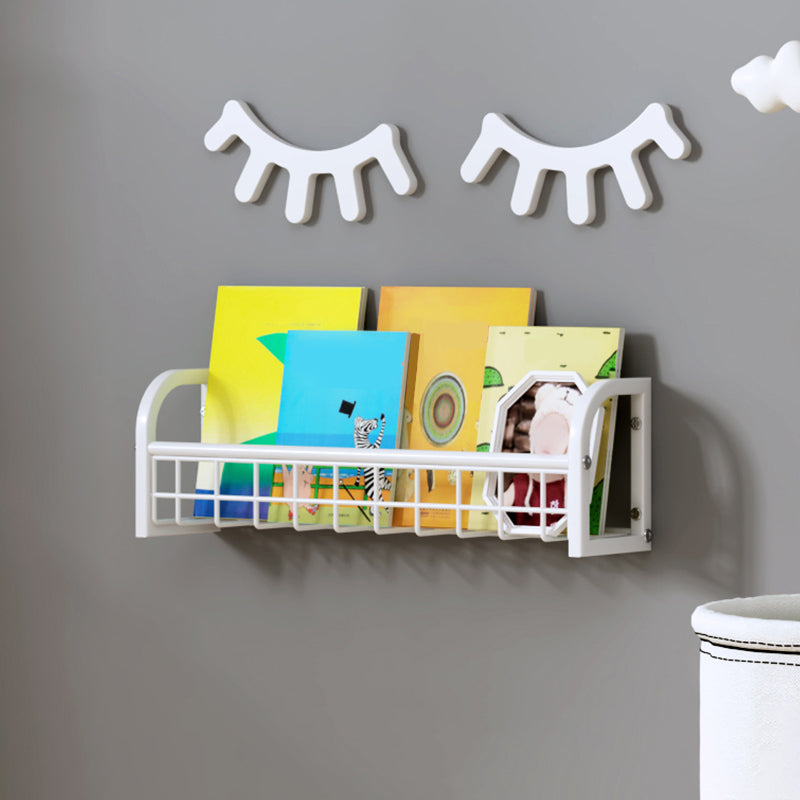 4.57"W Bookshelf Contemporary Style Wall Mounted Pure White Bookcase for Study Room