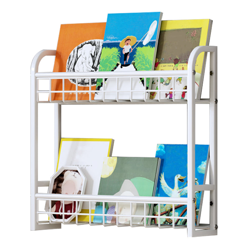 4.57"W Bookshelf Contemporary Style Wall Mounted Pure White Bookcase for Study Room