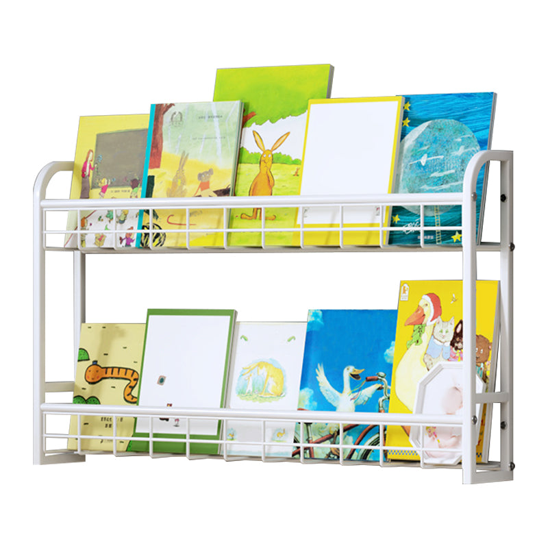 4.57"W Bookshelf Contemporary Style Wall Mounted Pure White Bookcase for Study Room