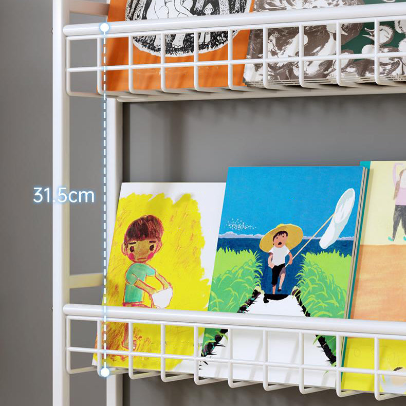 4.57"W Bookshelf Contemporary Style Wall Mounted Pure White Bookcase for Study Room