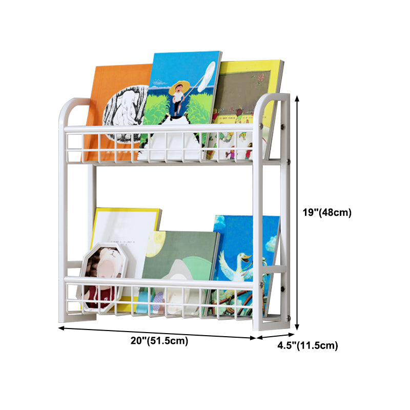 4.57"W Bookshelf Contemporary Style Wall Mounted Pure White Bookcase for Study Room