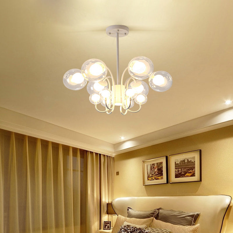 Bulle Bubble Chandelier Pendant Light Contemporain 12 boules en verre transparent plafond de plafond