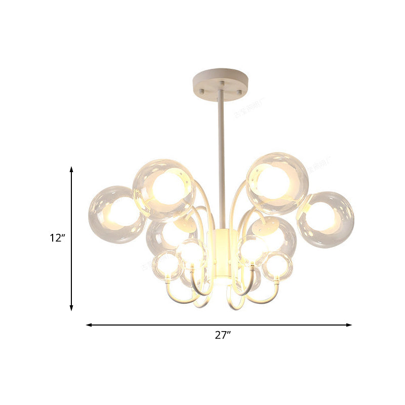 Bulle Bubble Chandelier Pendant Light Contemporain 12 boules en verre transparent plafond de plafond