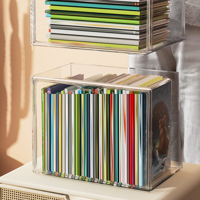 Modern Style Bookshelf Stackable Plastic Bookcase for Home Office