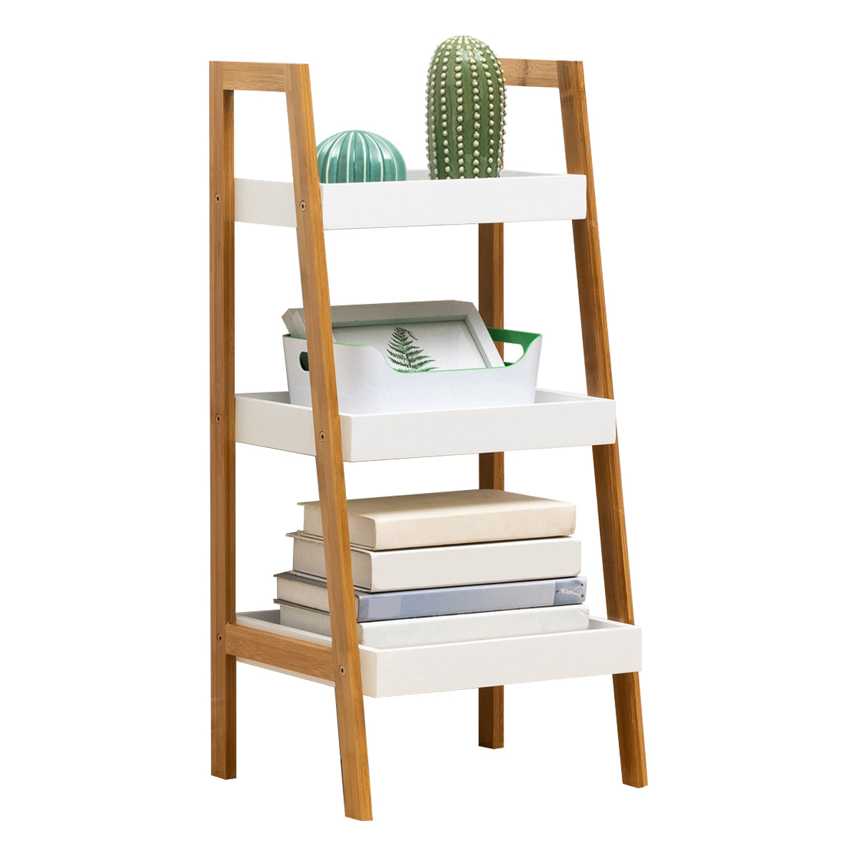Wooden Open Bookshelf Modern Rectangle Bookcase with Shelves