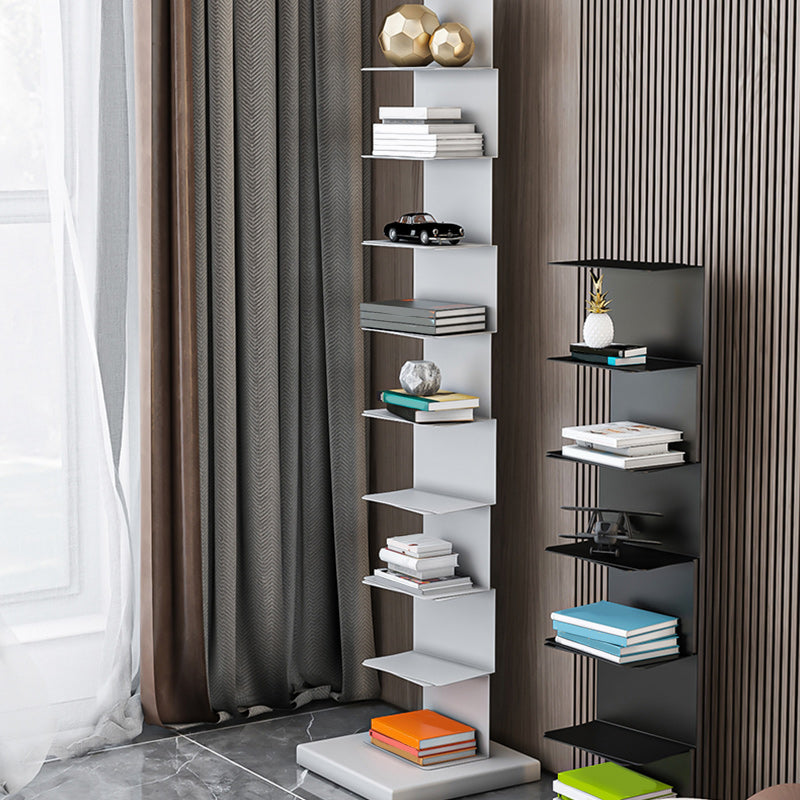 Metal Closed Back Geometric Bookcase Contemporary Style Book Shelf