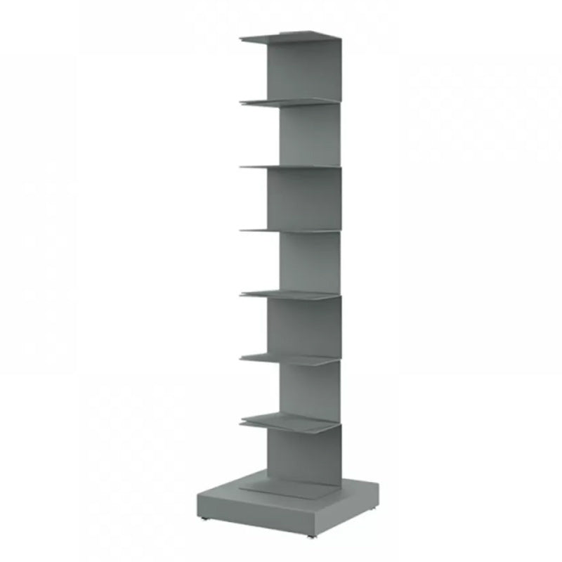 Metal Closed Back Geometric Bookcase Contemporary Style Book Shelf