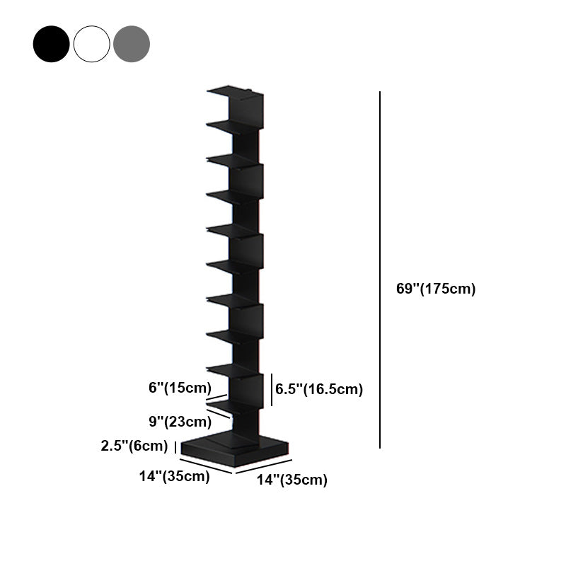 Metal Closed Back Geometric Bookcase Contemporary Style Book Shelf