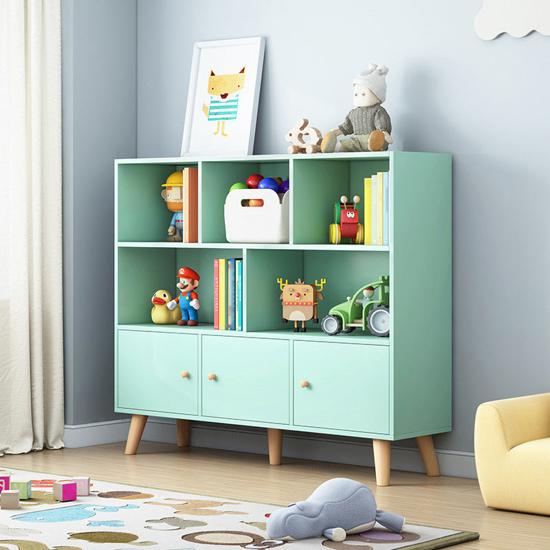 Scandinavian Manufactured Wood Bookcase Closed Back Bookcase with Doors