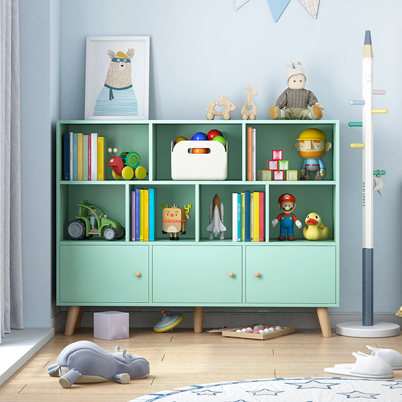 Scandinavian Manufactured Wood Bookcase Closed Back Bookcase with Doors