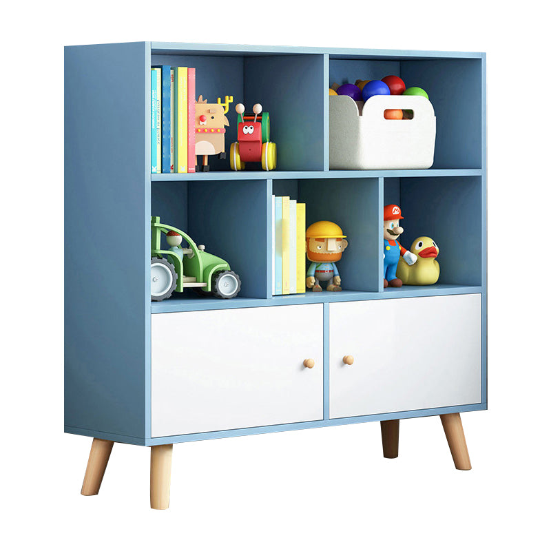 Scandinavian Manufactured Wood Bookcase Closed Back Bookcase with Doors