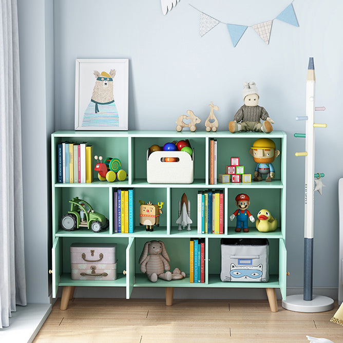 Scandinavian Manufactured Wood Bookcase Closed Back Bookcase with Doors