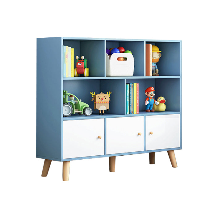 Scandinavian Manufactured Wood Bookcase Closed Back Bookcase with Doors