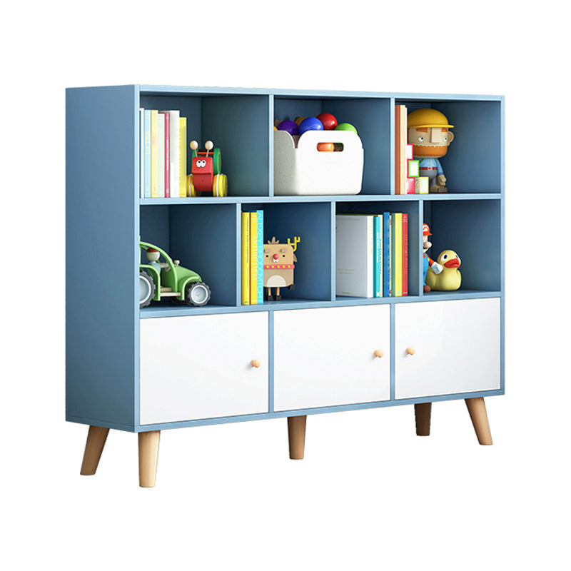 Scandinavian Manufactured Wood Bookcase Closed Back Bookcase with Doors