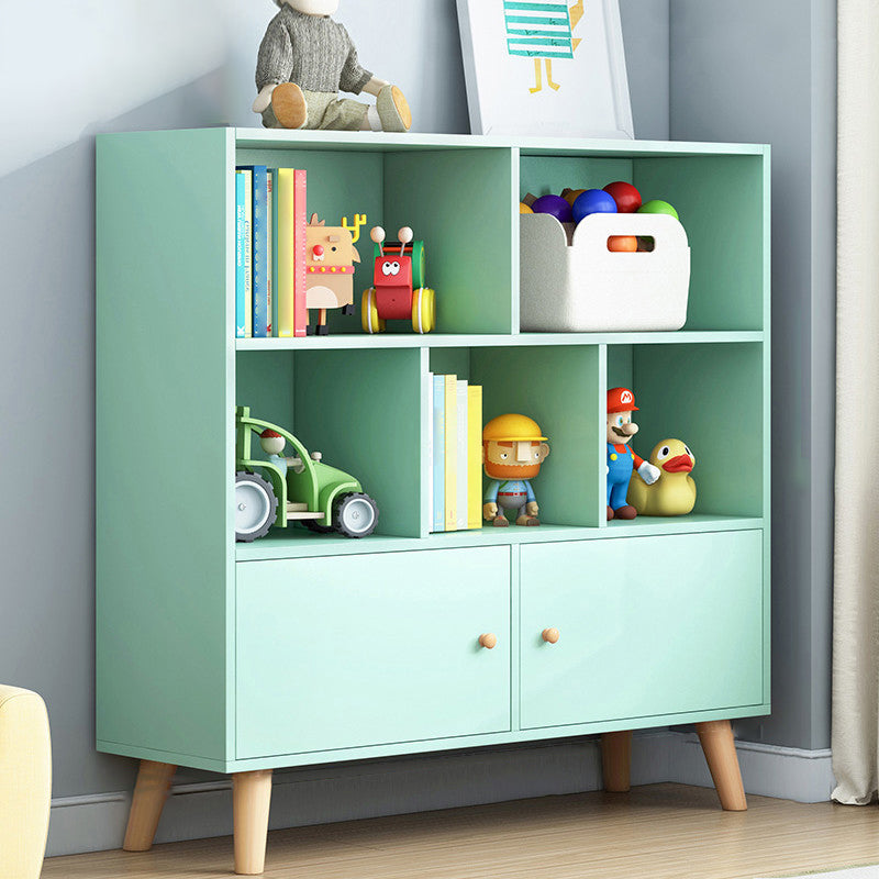 Scandinavian Manufactured Wood Bookcase Closed Back Bookcase with Doors
