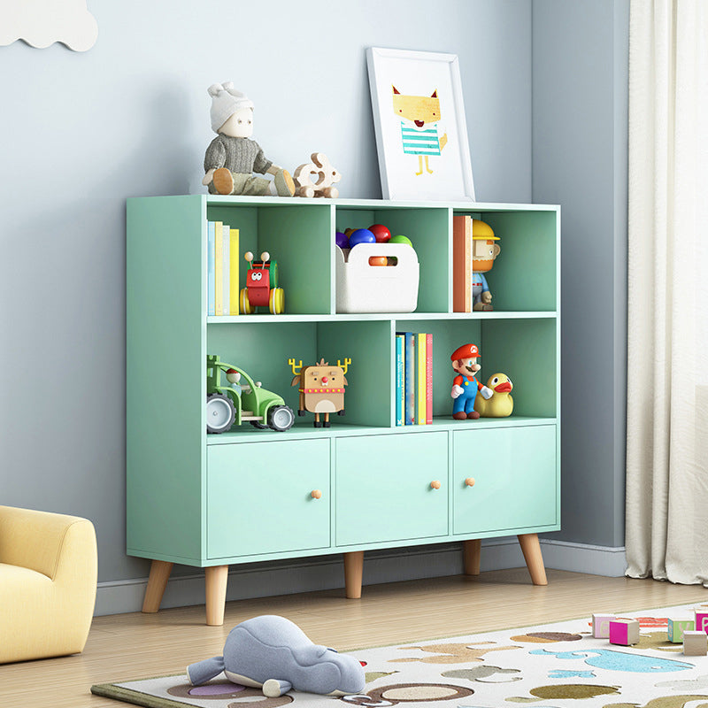 Scandinavian Manufactured Wood Bookcase Closed Back Bookcase with Doors
