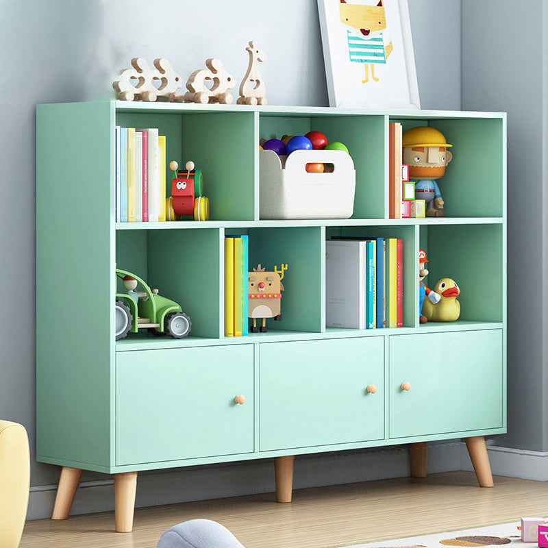 Scandinavian Manufactured Wood Bookcase Closed Back Bookcase with Doors