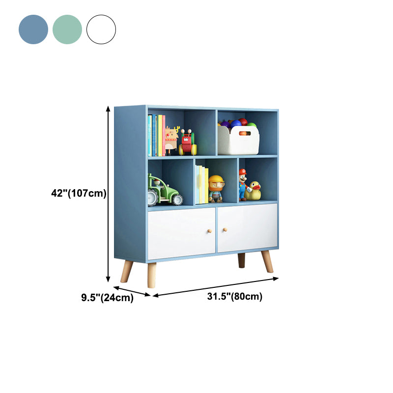 Scandinavian Manufactured Wood Bookcase Closed Back Bookcase with Doors