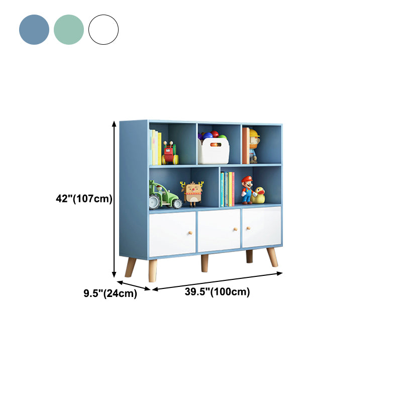 Scandinavian Manufactured Wood Bookcase Closed Back Bookcase with Doors