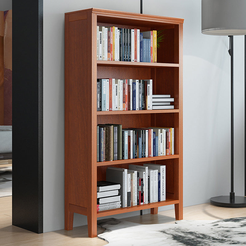 Scandinavian Rubber Wood Standard Bookshelf Closed Back Vertical Bookshelf