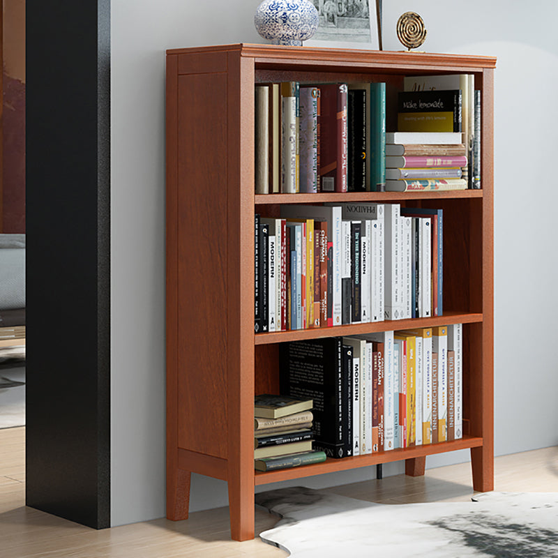 Scandinavian Rubber Wood Standard Bookshelf Closed Back Vertical Bookshelf