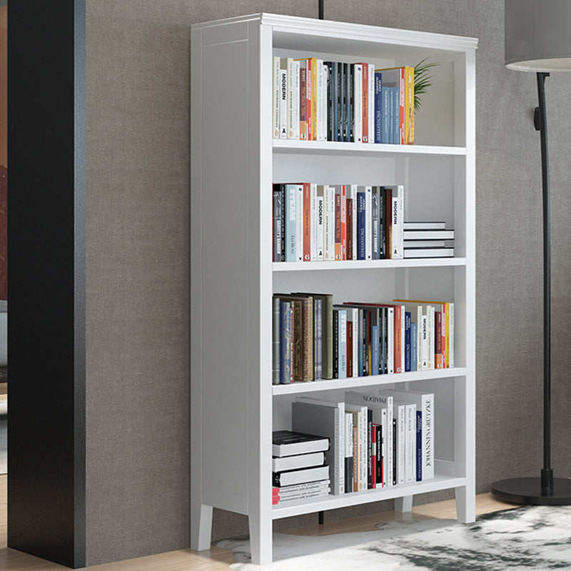 Scandinavian Rubber Wood Standard Bookshelf Closed Back Vertical Bookshelf