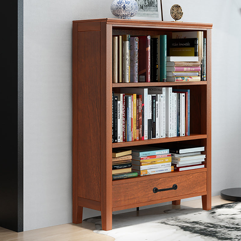 Scandinavian Rubber Wood Standard Bookshelf Closed Back Vertical Bookshelf