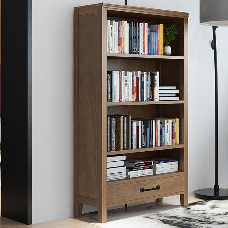 Scandinavian Rubber Wood Standard Bookshelf Closed Back Vertical Bookshelf