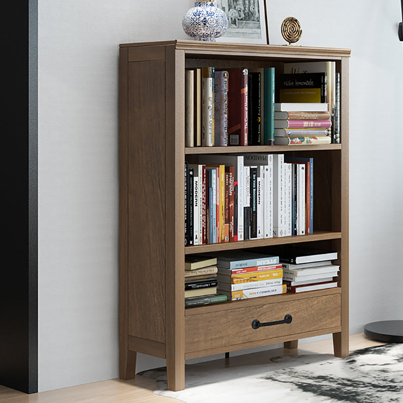 Scandinavian Rubber Wood Standard Bookshelf Closed Back Vertical Bookshelf