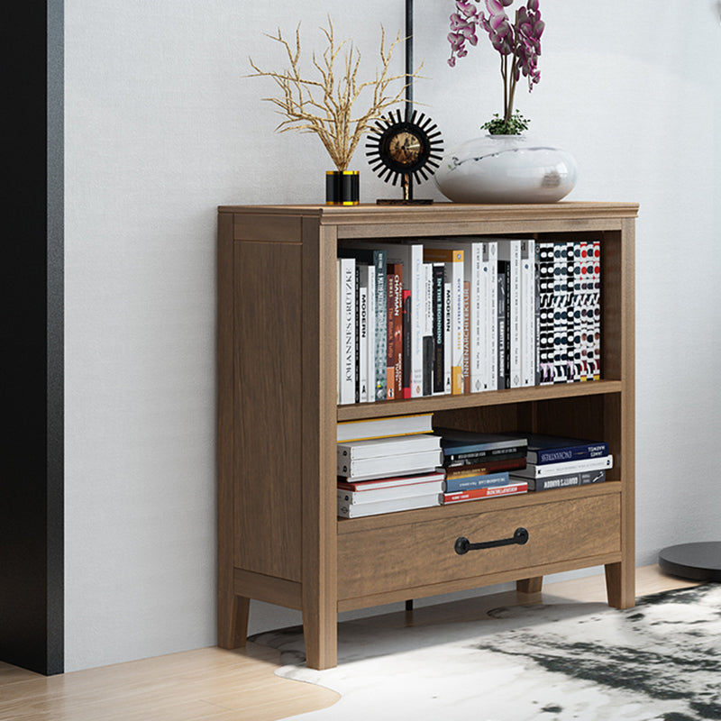 Scandinavian Rubber Wood Standard Bookshelf Closed Back Vertical Bookshelf