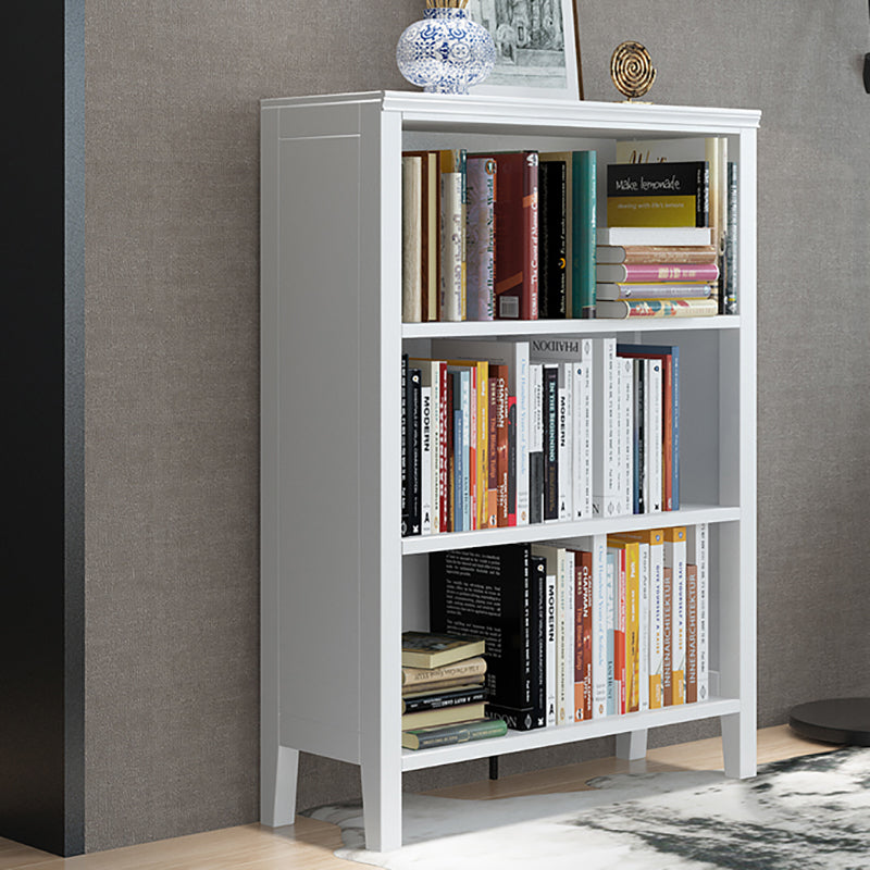 Scandinavian Rubber Wood Standard Bookshelf Closed Back Vertical Bookshelf