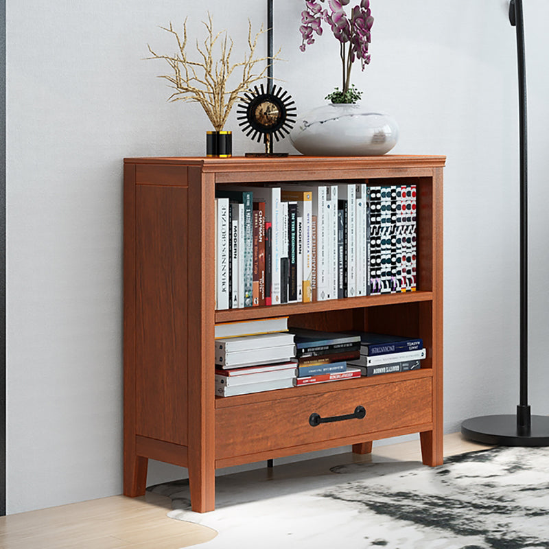 Scandinavian Rubber Wood Standard Bookshelf Closed Back Vertical Bookshelf