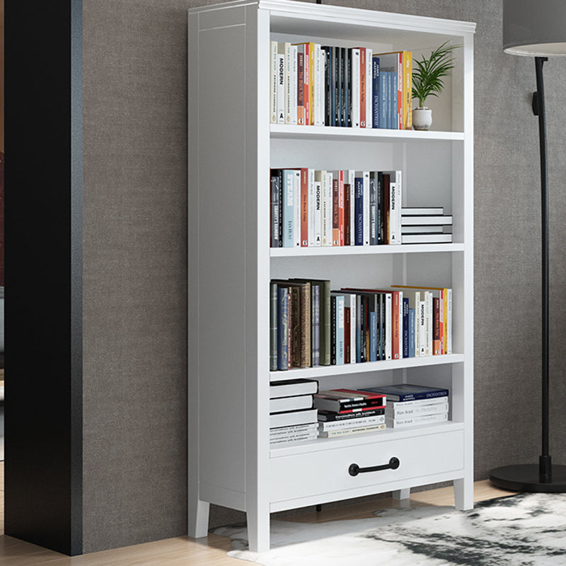 Scandinavian Rubber Wood Standard Bookshelf Closed Back Vertical Bookshelf